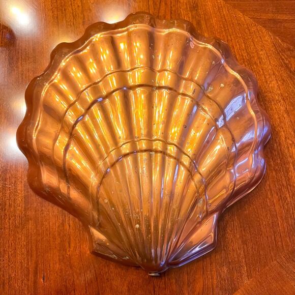 Unbranded Other - Large 12in Vintage Copper Clam Shell Hanging Mold Farm Country Cottage Patina